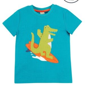 FUGI Carsen Circular T-shirt in BOAT BLUE/CROCODILE SURF organic cotton